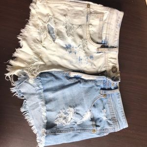 Kendall and Kylie two toned denim shorts